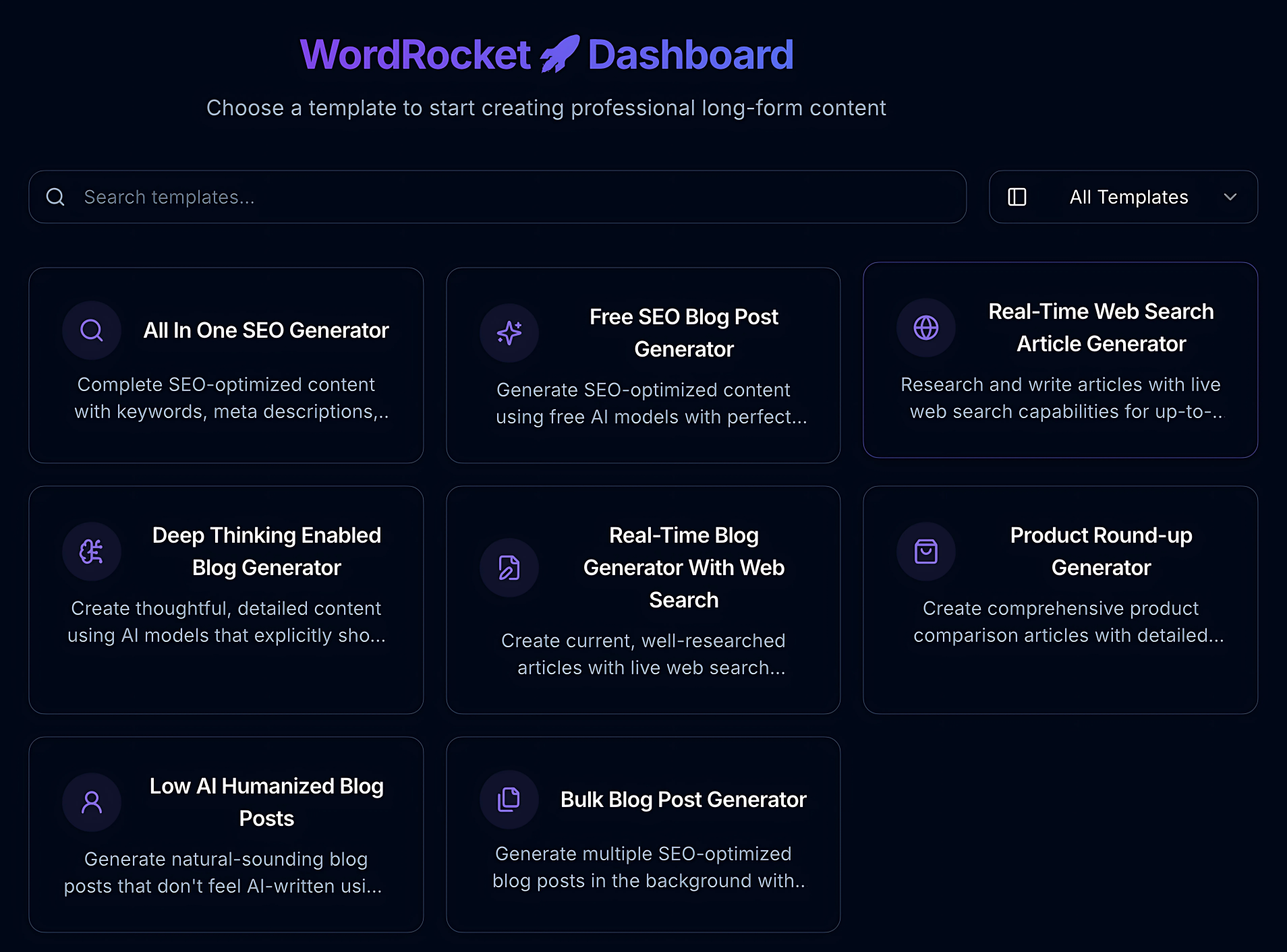 WordRocket Dashboard