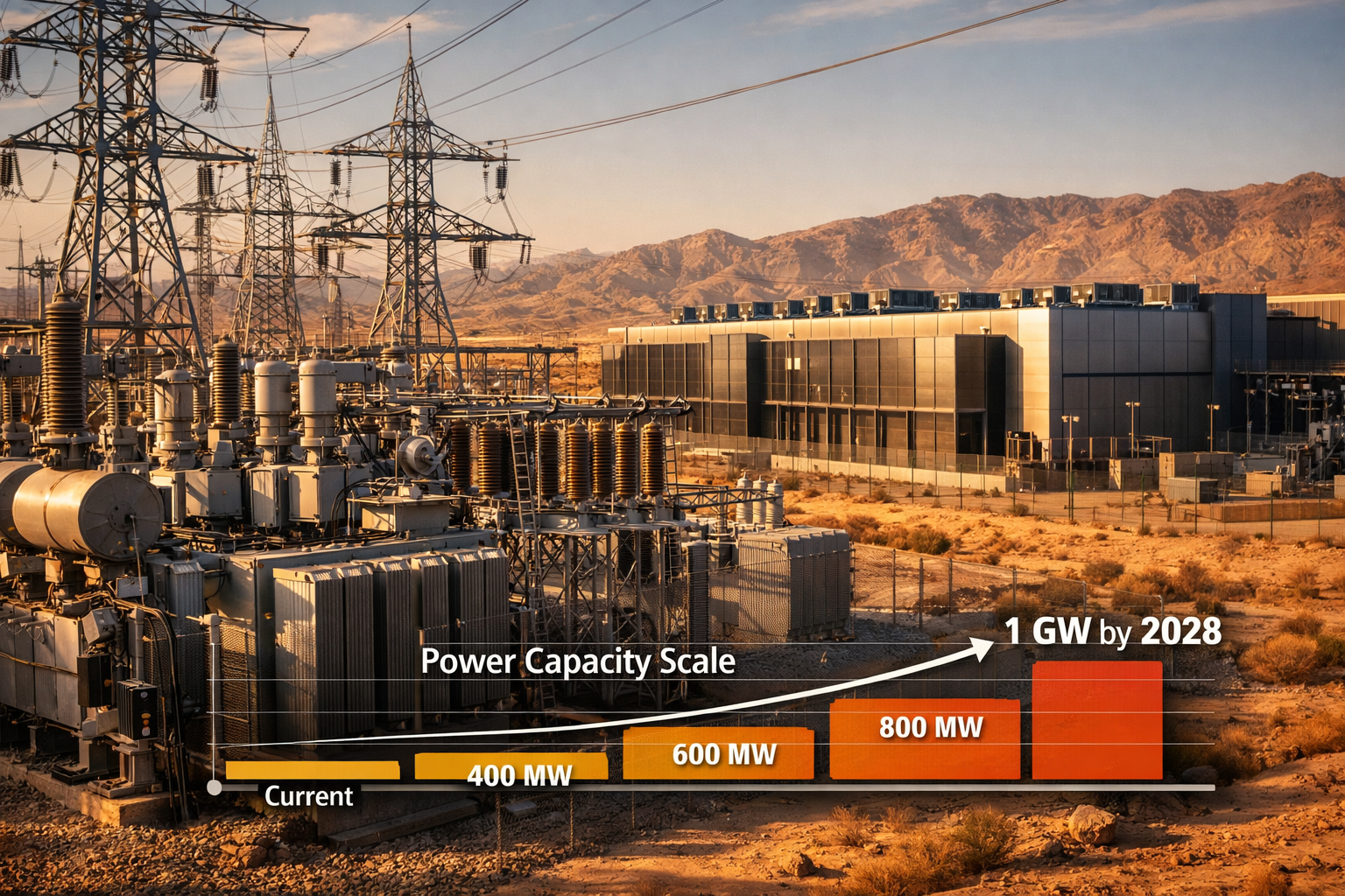 Close-up industrial photograph of high-voltage electrical transmission infrastructure including massive transformer